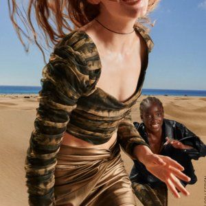 ZARA CORSETRY TULLE CROP TOP SIZE SMALL